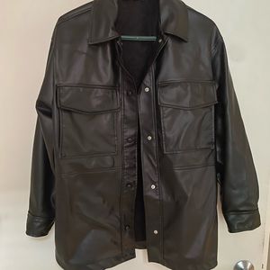 Faux leather Zara button up